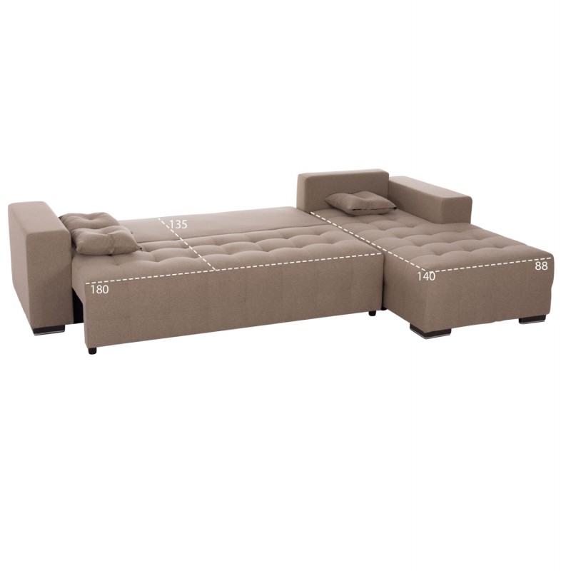 ΓΩΝΙΑΚΟΣ ΚΑΝΑΠΕΣ-ΚΡΕΒΑΤΙ ΜΕ ΑΠΟΘ.ΧΩΡΟ TRENDSTON HM3302.03R ΜΠΕΖ ΥΦΑΣΜΑ 298x177x95Υεκ