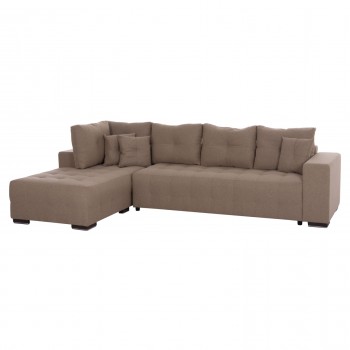 ΓΩΝΙΑΚΟΣ ΚΑΝΑΠΕΣ-ΚΡΕΒΑΤΙ ΜΕ ΑΠΟΘ.ΧΩΡΟ TRENDSTON HM3302.03L ΜΠΕΖ ΥΦΑΣΜΑ 298x177x95Υεκ