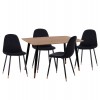 ΣΕΤ ΤΡΑΠΕΖΑΡΙΑΣ 5ΤΜΧ ALIZA HM11196.09 MDF TOP-ΒΕΛΟΥΔΟ & ΜΕΤΑΛΛΟ ΣΕ ΜΑΥΡΟ