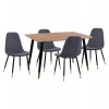 ΣΕΤ ΤΡΑΠΕΖΑΡΙΑΣ 5ΤΜΧ ALIZA HM11196.01 MDF TOP-ΒΕΛΟΥΔΟ ΓΚΡΙ & ΜΕΤΑΛΛΟ ΜΑΥΡΟ