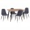 ΣΕΤ ΤΡΑΠΕΖΑΡΙΑΣ 5ΤΜΧ ALIZA HM11196.01 MDF TOP-ΒΕΛΟΥΔΟ ΓΚΡΙ & ΜΕΤΑΛΛΟ ΜΑΥΡΟ