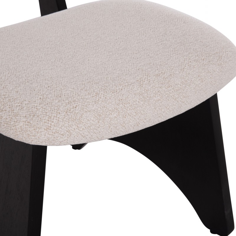 ΚΑΡΕΚΛΑ ΤΡΑΠΕΖΑΡΙΑΣ BELLISI HM18248.02 ΕΚΡΟΥ ΥΦΑΣΜΑ-PLYWOOD ΣΕ ΜΑΥΡΟ 53x56x78Υεκ.