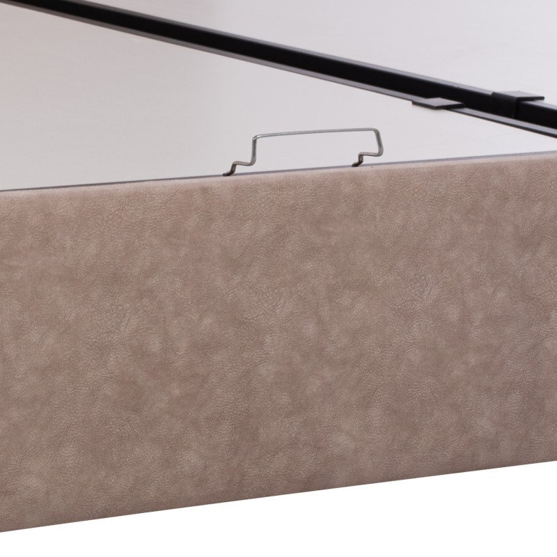 ΚΡΕΒΑΤΙ ΜΕ ΣΤΡΩΜΑ ΔΙΠΛΟ DOLORES HM21165 ΜΠΕΖ ΥΦΑΣΜΑ & ΑΠΟΘ.ΧΩΡΟΣ-ΓΙΑ 160x200εκ.