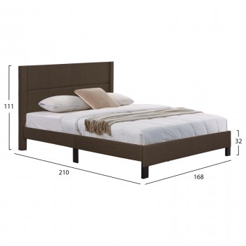 ΚΡΕΒΑΤΙ TRILLOP HM666.13 ΚΑΦΕ ΥΦΑΣΜΑ ΓΙΑ ΣΤΡΩΜΑ 160X200εκ.