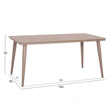 ΤΡΑΠΕΖΙ ΑΛΟΥΜΙΝΙΟΥ ΟΡΘΟΓΩΝΙΟ HIGER HM6291.04 ΚΑΠΟΥΤΣΙΝΟ 160x90x78Υεκ.