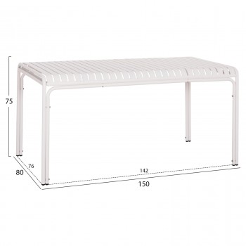 ΤΡΑΠΕΖΙ ΑΛΟΥΜΙΝΙΟΥ RACHEL HM6339.02 ΛΕΥΚΟ 150x80x75Υεκ.