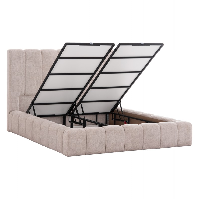 ΚΡΕΒΑΤΙ REMO ΜΕ ΑΠΟΘΗΚΕΥΤΙΚΟ ΧΩΡΟ HM719.10 ΥΦΑΣΜΑ ΜΠΟΥΚΛΕ ΜΠΕΖ-ΓΙΑ ΣΤΡΩΜΑ 160x200εκ