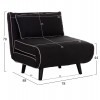 ΠΟΛΥΘΡΟΝΑ ΚΡΕΒΑΤΙ BRAXTON HM8425.03 ΜΑΥΡΟ ΥΦΑΣΜΑ 78x88x78Υεκ.