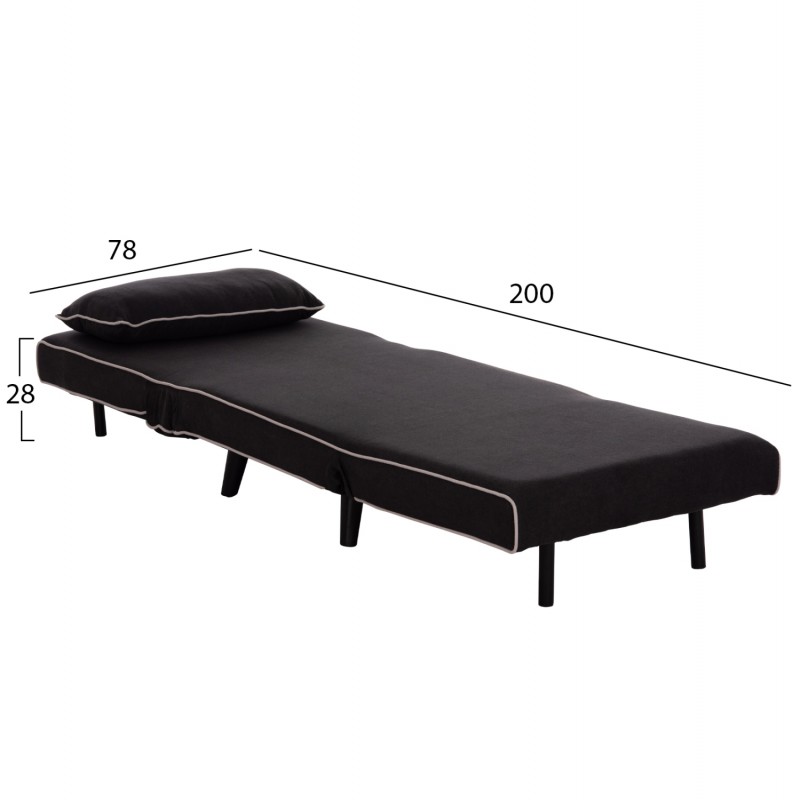 ΠΟΛΥΘΡΟΝΑ ΚΡΕΒΑΤΙ BRAXTON HM8425.03 ΜΑΥΡΟ ΥΦΑΣΜΑ 78x88x78Υεκ.
