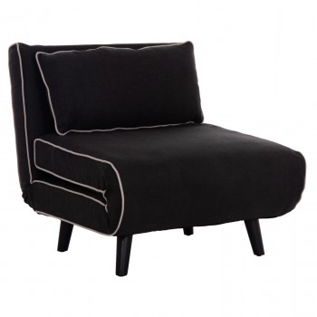 ΠΟΛΥΘΡΟΝΑ ΚΡΕΒΑΤΙ BRAXTON HM8425.03 ΜΑΥΡΟ ΥΦΑΣΜΑ 78x88x78Υεκ.