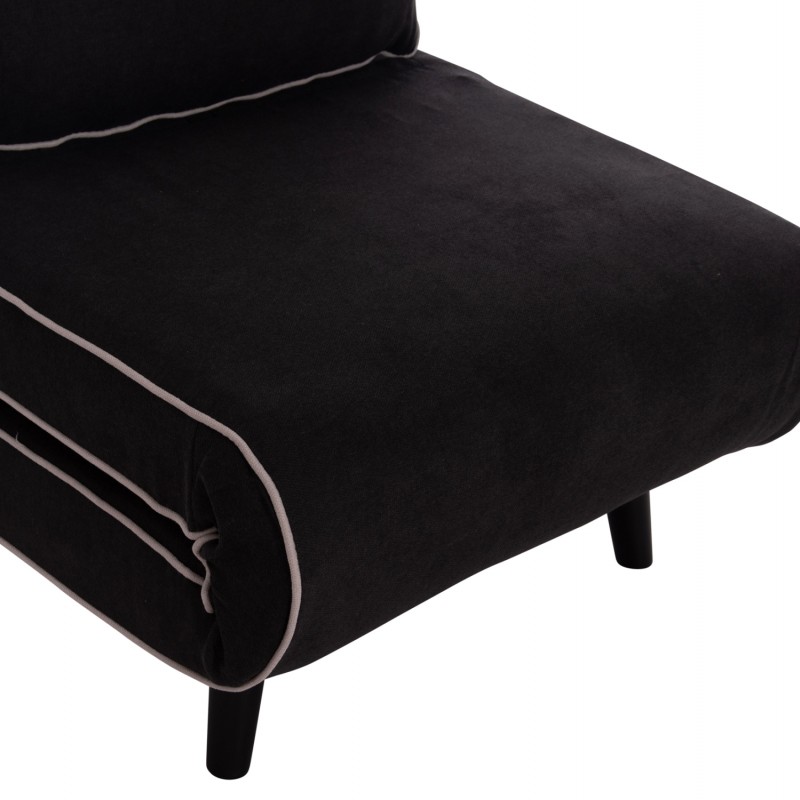 ΠΟΛΥΘΡΟΝΑ ΚΡΕΒΑΤΙ BRAXTON HM8425.03 ΜΑΥΡΟ ΥΦΑΣΜΑ 78x88x78Υεκ.