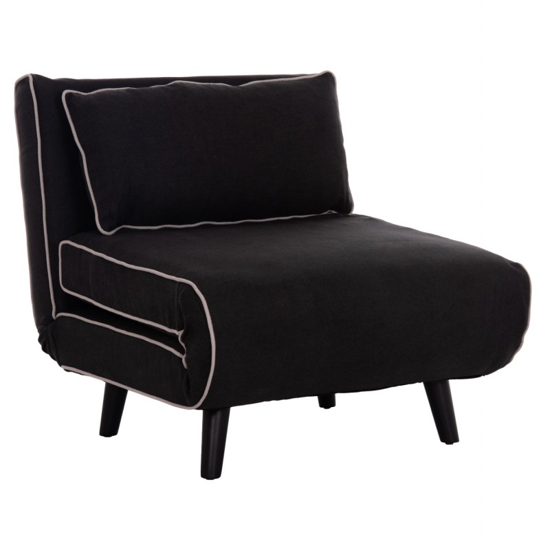 ΠΟΛΥΘΡΟΝΑ ΚΡΕΒΑΤΙ BRAXTON HM8425.03 ΜΑΥΡΟ ΥΦΑΣΜΑ 78x88x78Υεκ.