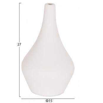 ΕΠΙΤΡΑΠΕΖΙΟ ΔΙΑΚΟΣΜΗΤΙΚΟ ΒΑΖΟ DENI HM4663.02S ΤΕΡΑΚΟΤΑ ΣΕ ΛΕΥΚΟ--Φ15x27Υεκ.