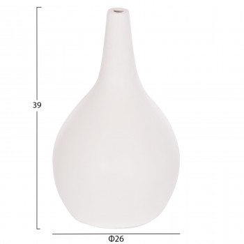 ΕΠΙΤΡΑΠΕΖΙΟ ΔΙΑΚΟΣΜΗΤΙΚΟ ΒΑΖΟ DENI HM4663.02L ΤΕΡΑΚΟΤΑ ΣΕ ΛΕΥΚΟ--Φ26x39Υεκ