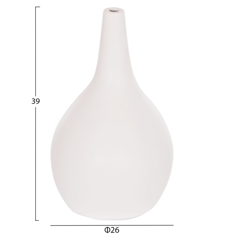 ΕΠΙΤΡΑΠΕΖΙΟ ΔΙΑΚΟΣΜΗΤΙΚΟ ΒΑΖΟ DENI HM4663.02L ΤΕΡΑΚΟΤΑ ΣΕ ΛΕΥΚΟ--Φ26x39Υεκ