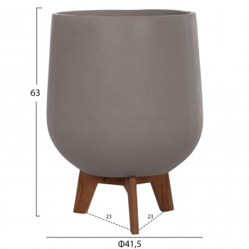 ΣΕΤ 3 ΓΛΑΣΤΡΕΣ ΜΕ ΞΥΛΙΝΕΣ ΒΑΣΕΙΣ TRYLL HM4681.03 FIBER CEMENT--ΓΚΡΙ