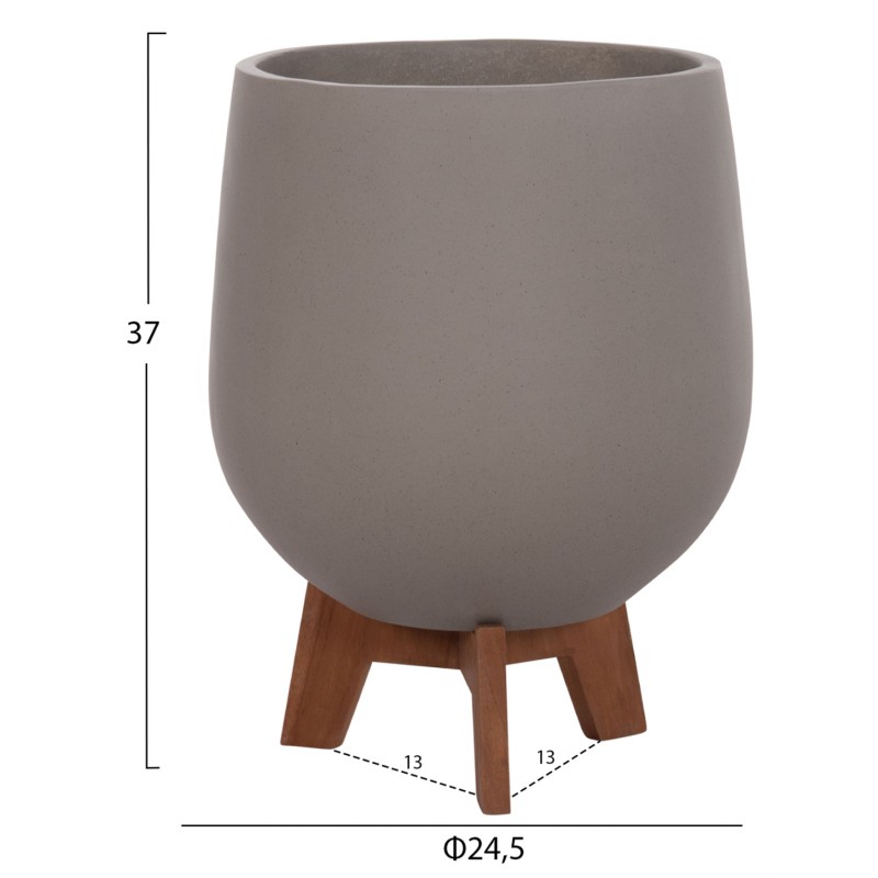 ΣΕΤ 3 ΓΛΑΣΤΡΕΣ ΜΕ ΞΥΛΙΝΕΣ ΒΑΣΕΙΣ TRYLL HM4681.03 FIBER CEMENT--ΓΚΡΙ