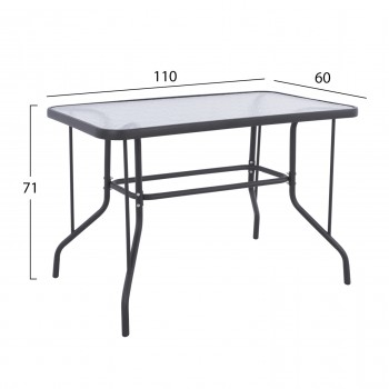 ΣΕΤ ΤΡΑΠΕΖΑΡΙΑΣ 5ΤΜΧ ADAM HM21219 ΚΑΡΕΚΛΕΣ ΜΕΤΑΛΛΙΚΕΣ & ΤΡΑΠΕΖΙ 110x60 ΓΚΡΙ