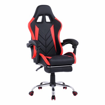 ΠΟΛΥΘΡΟΝΑ GAMING RUTT ΜΕ ΑΝΑΚΛΙΝΟΜΕΝΗ ΠΛΑΤΗ ΚΑΙ ΥΠΟΠΟΔΙΟ HM1156.01 ΣΕ ΧΡΩΜΑ ΜΑΥΡΟ-ΚΟΚΚΙΝΟ