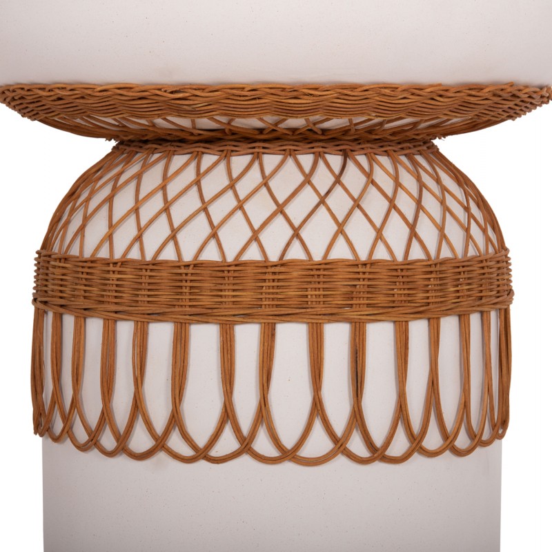 ΤΡΑΠΕΖΙ ΤΡΑΠΕΖΑΡΙΑΣ PRILEP HM18159.02 FIBER CEMENT ΛΕΥΚΟ & RATTAN--Φ60x76,5Υεκ