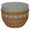 ΤΡΑΠΕΖΙ ΣΑΛΟΝΙΟΥ VILHENA HM18165 FIBER CEMENT ΠΡΑΣΙΝΟ-RATTAN ΦΥΣΙΚΟ Φ56x47Υεκ.