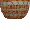 ΤΡΑΠΕΖΙ ΣΑΛΟΝΙΟΥ VILHENA HM18165 FIBER CEMENT ΠΡΑΣΙΝΟ-RATTAN ΦΥΣΙΚΟ Φ56x47Υεκ.