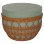 ΤΡΑΠΕΖΙ ΣΑΛΟΝΙΟΥ VILHENA HM18165 FIBER CEMENT ΠΡΑΣΙΝΟ-RATTAN ΦΥΣΙΚΟ Φ56x47Υεκ.