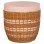 ΒΟΗΘΗΤΙΚΟ ΤΡΑΠΕΖΙ VILHENA HM18166 FIBER CEMENT ΡΟΖ-RATTAN ΦΥΣΙΚΟ Φ44.5x45Υεκ.