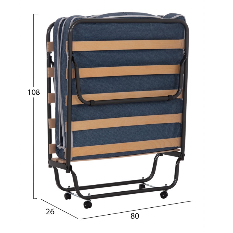 ΚΡΕΒΑΤΙ-ΡΑΝΤΖΟ ΙΤΑΛΙΑΣ SLADE HM604.03 ΜΕΤΑΛ. ΜΕ ΡΟΔΕΣ & ΣΤΡΩΜΑ 6,5εκ ΟΨΗ ΤΖΙΝ 80x183x37,5Yεκ