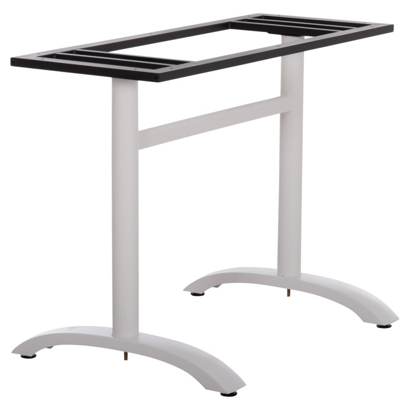 ΒΑΣΗ ΤΡΑΠΕΖΙΟΥ ΜΕΤΑΛΛΙΚΗ ΔΙΠΛΗ HM461.12 ΛΕΥΚΗ ΜΕ ΡΕΓΟΥΛΑΤΟΡΟΥΣ 100x60x73Υεκ.