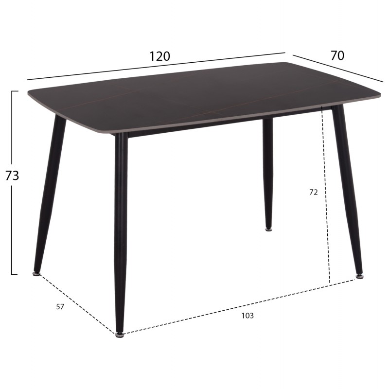 ΣΕΤ ΤΡΑΠΕΖΑΡΙΑΣ 5ΤΜΧ RAVEN HM21067.02 ΚΕΡΑΜΙΚΟ TOP ΜΑΥΡΟ ΜΑΡΜΑΡΟ--ΜΕΤΑΛΛΟ