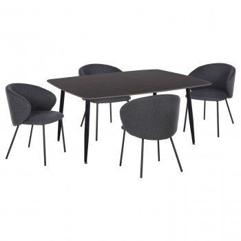 ΣΕΤ ΤΡΑΠΕΖΑΡΙΑΣ 5ΤΜΧ RAVEN HM21069.02 ΚΕΡΑΜΙΚΟ TOP ΜΑΥΡΟ ΜΑΡΜΑΡΟ & 4 ΚΑΡΕΚΛΕΣ