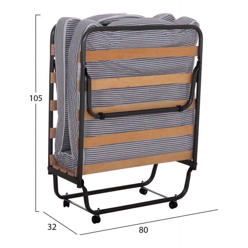 ΚΡΕΒΑΤΙ-ΡΑΝΤΖΟ ΙΤΑΛΙΑΣ NOBLE HM393.01 ΜΕΤΑΛΛΙΚΟ ΜΕ ΡΟΔΕΣ & ΣΤΡΩΜΑ 9εκ ΜΠΛΕ-ΛΕΥΚΟ 80x182x37.5Υεκ.