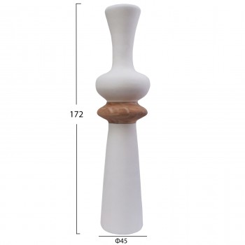 ΔΙΑΚΟΣΜΗΤΙΚΟ ΒΑΖΟ ΔΑΠΕΔΟΥ NEBULA HM4660.02L FIBER CEMENT ΛΕΥΚΟ--ΞΥΛΟ ΤΕΑΚ Φ45x172Υεκ