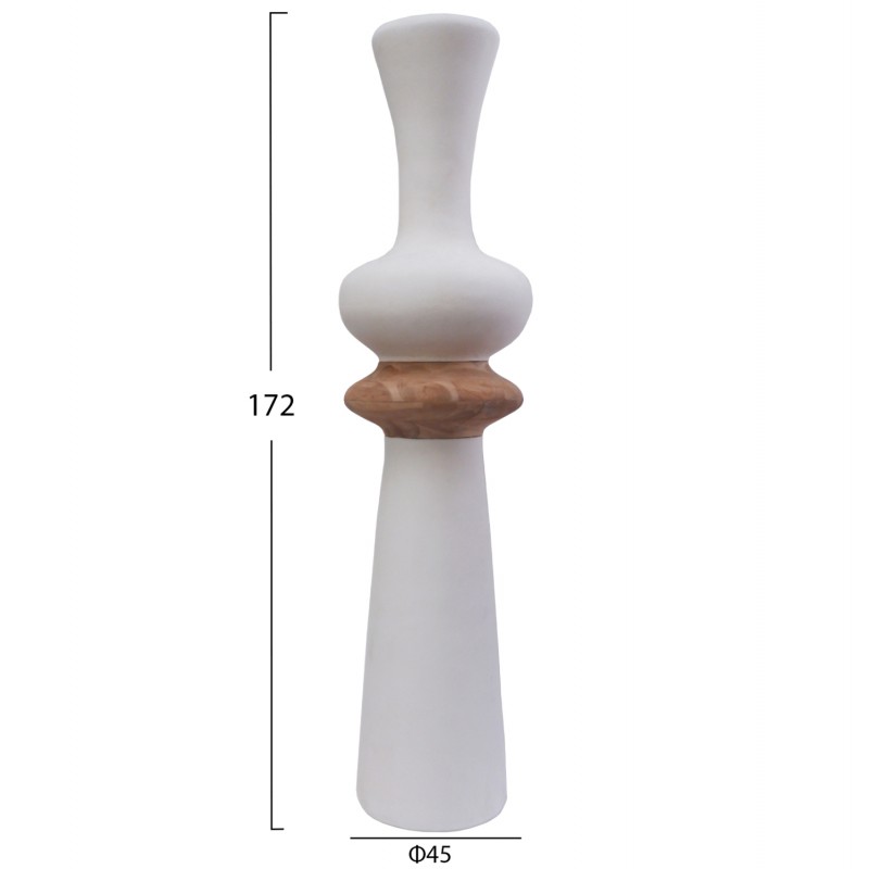 ΔΙΑΚΟΣΜΗΤΙΚΟ ΒΑΖΟ ΔΑΠΕΔΟΥ NEBULA HM4660.02L FIBER CEMENT ΛΕΥΚΟ--ΞΥΛΟ ΤΕΑΚ Φ45x172Υεκ