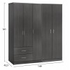 ΝΤΟΥΛΑΠΑ 5ΦΥΛΛΗ CAESAR HM21234.01 ΜΕΛΑΜΙΝΗ ΧΡΩΜΑ ZEBRANO 150x42.5x181Υεκ