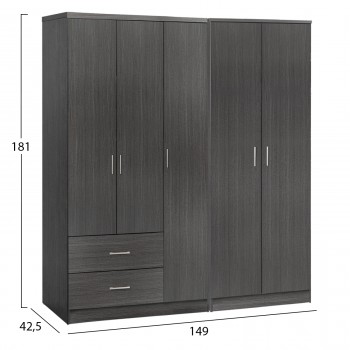 ΝΤΟΥΛΑΠΑ 5ΦΥΛΛΗ CAESAR HM21234.01 ΜΕΛΑΜΙΝΗ ΧΡΩΜΑ ZEBRANO 150x42.5x181Υεκ
