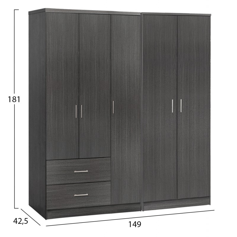 ΝΤΟΥΛΑΠΑ 5ΦΥΛΛΗ CAESAR HM21234.01 ΜΕΛΑΜΙΝΗ ΧΡΩΜΑ ZEBRANO 150x42.5x181Υεκ