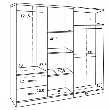 ΝΤΟΥΛΑΠΑ 6ΦΥΛΛΗ BLAKELY HM21235.01 ΜΕΛΑΜΙΝΗ ΧΡΩΜΑ ZEBRANO 201x43x181Υεκ