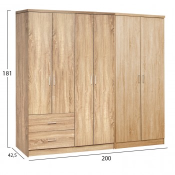 ΝΤΟΥΛΑΠΑ 6ΦΥΛΛΗ BLAKELY HM21235.02 ΜΕΛΑΜΙΝΗ ΧΡΩΜΑ SONAMA 201x43x181Υεκ