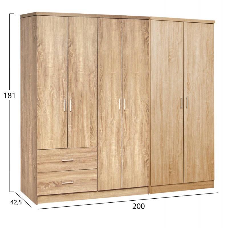 ΝΤΟΥΛΑΠΑ 6ΦΥΛΛΗ BLAKELY HM21235.02 ΜΕΛΑΜΙΝΗ ΧΡΩΜΑ SONAMA 201x43x181Υεκ