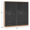 ΝΤΟΥΛΑΠΑ 6ΦΥΛΛΗ CAESAR HM21236.01 ΜΕΛΑΜΙΝΗ SONAMA & ΣΚΟΥΡΟ ΓΚΡΙ 180x42,5Χ181Υεκ.