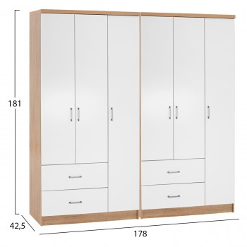 ΝΤΟΥΛΑΠΑ 6ΦΥΛΛΗ CAESAR HM21236.02 ΜΕΛΑΜΙΝΗ SONAMA & ΛΕΥΚΟ 180x42,5Χ181Υεκ.