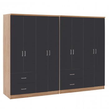 ΝΤΟΥΛΑΠΑ 8ΦΥΛΛΗ BRIANA HM21237.01 ΜΕΛΑΜΙΝΗ SONAMA & ΣΚΟΥΡΟ ΓΚΡΙ 241x42,5Χ180,5Υεκ.