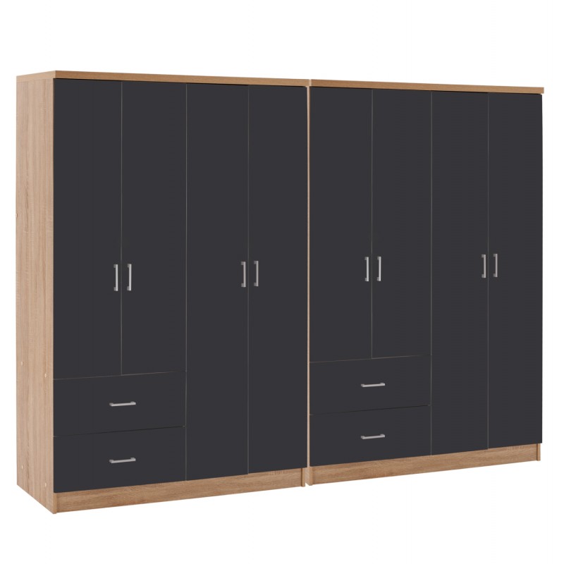 ΝΤΟΥΛΑΠΑ 8ΦΥΛΛΗ BRIANA HM21237.01 ΜΕΛΑΜΙΝΗ SONAMA & ΣΚΟΥΡΟ ΓΚΡΙ 241x42,5Χ180,5Υεκ.