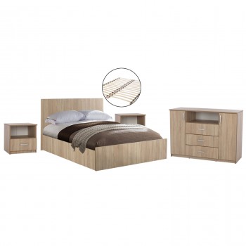 ΣΕΤ ΚΡΕΒΑΤΟΚΑΜΑΡΑΣ 5ΤΜΧ ADLER HM11758 ΜΕΛΑΜΙΝΗ SONAMA OAK-ΓΙΑ ΣΤΡΩΜΑ 160x200εκ