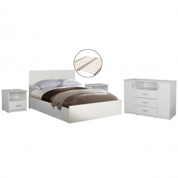 ΣΕΤ ΚΡΕΒΑΤΟΚΑΜΑΡΑΣ 5ΤΜΧ ADLER HM11758.03 ΜΕΛΑΜΙΝΗ ΛΕΥΚΗ-ΓΙΑ ΣΤΡΩΜΑ 160x200εκ