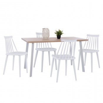 ΣΕΤ ΤΡΑΠΕΖΑΡΙΑΣ 5ΤΜΧ OFIRA HM10634 MDF TOP ΣΕ SONAMA--ΛΕΥΚΕΣ ΚΑΡΕΚΛΕΣ