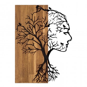 ΔΙΑΚΟΣΜΗΤΙΚΟ ΤΟΙΧΟΥ ΟΨΗ ΓΥΝΑΙΚΑΣ HM4754-ΜΕΤΑΛΛΟ ΜΑΥΡΟ-ΞΥΛΟ 43x3(βάθος)x58Υεκ.