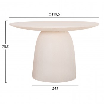 ΤΡΑΠΕΖΙ ΤΡΑΠΕΖΑΡΙΑΣ ΣΤΡΟΓΓΥΛΟ SEPPO HM18154.02 FIBER CEMENT ΛΕΥΚΟ--Φ119,5x75,5Υεκ.